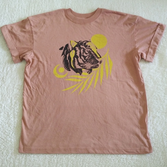 girl Dangerous Tops - girl👩 Dangerous💥 Tiger Head🐯 Boyfriend Tee-Sz S